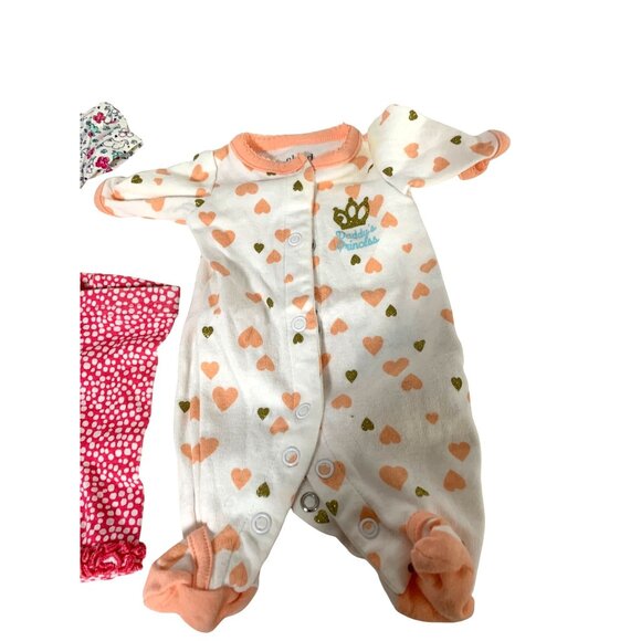 4 piece lot Girls Infant Baby Size Preemie pants 1 pece footed sleeper Bodysuit - Picture 3 of 6